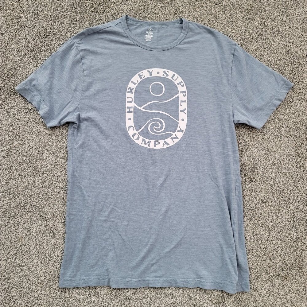 Men's Blue Hurley Crew Neck T-shirt Medium